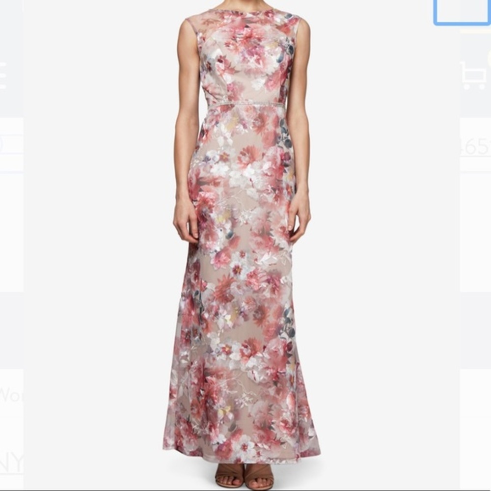 SLNY Floral Sleeveless Dress